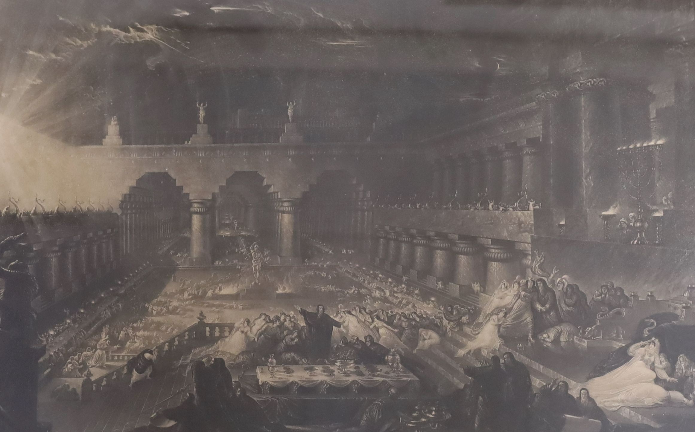 After John Martin (1789-1854) , mezzotint, 'The Feast of Belshazzar', 46 x 71cm